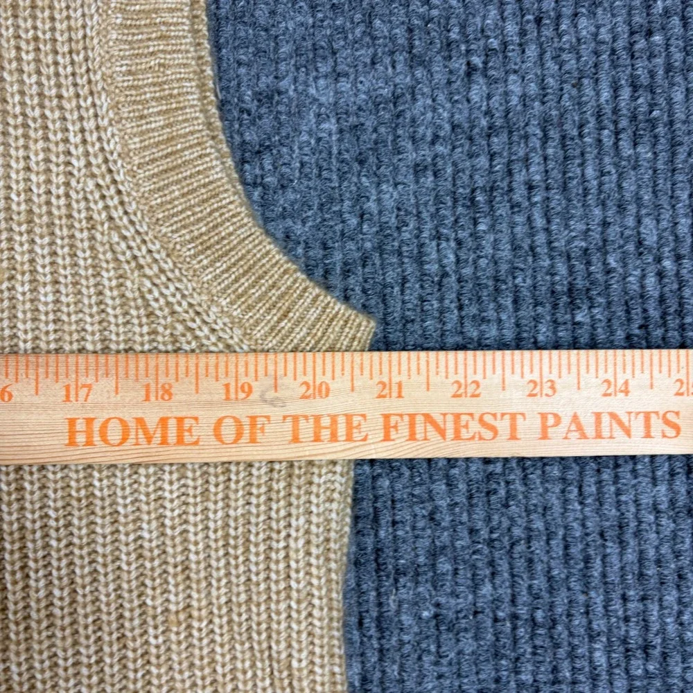 Nine West Vest Mens L Tan Ribbed Knit‎ Quarter Zip Sweater